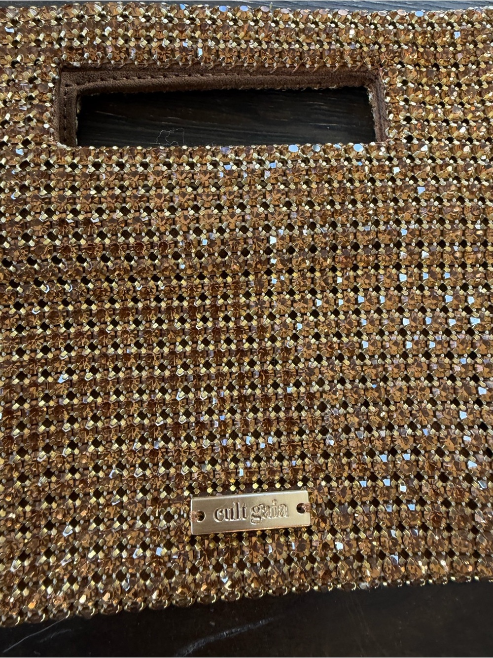 Cult Gaia Lucinda Top Handle Clutch in Gold - Picture 6 of 6